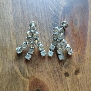 Antique Screw Back Rhinestone Earrings